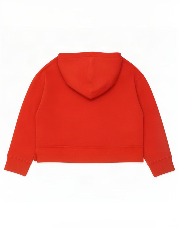 Zara Womens Crop Hoodie Jumper UK 14 Médio Algodão Vermelho