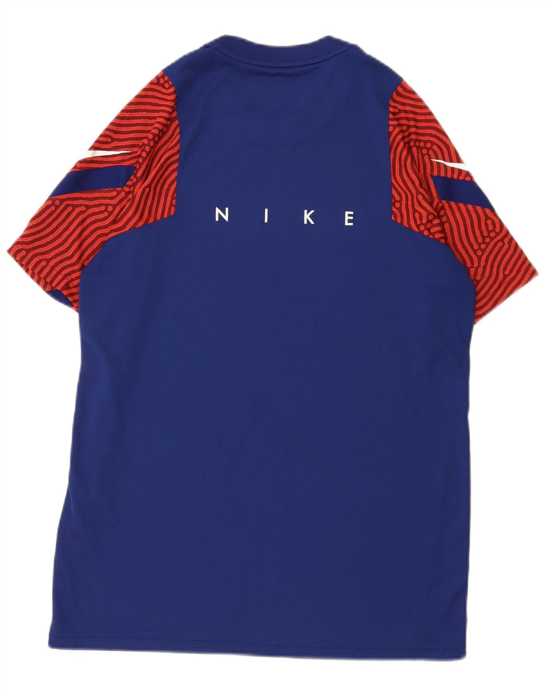 Camiseta Nike masculina Dri Fit Graphic Top grande bloco colorido azul