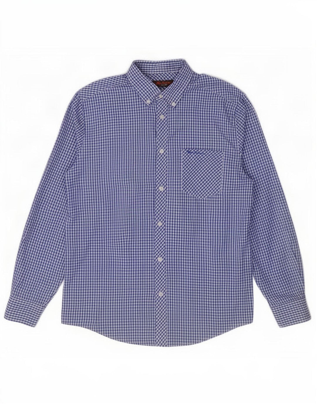 Camisa masculina Ben Sherman de algodão guingão azul médio