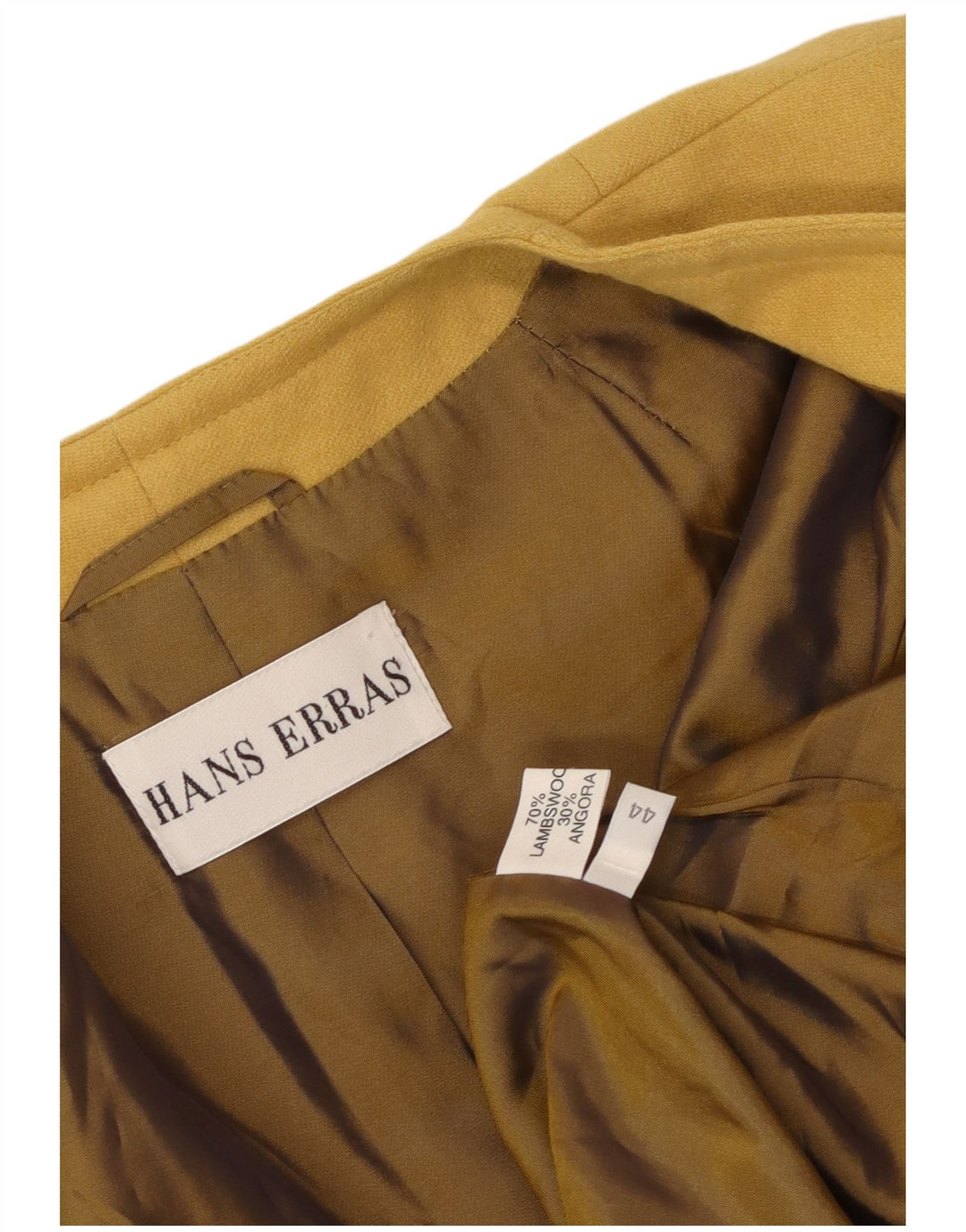 Jaqueta blazer feminina vintage com 1 botão IT 44 lã de cordeiro amarela média