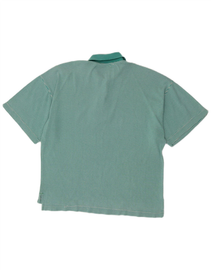 Camisa polo feminina grande CHALLENGER Reino Unido 14 risca de giz turquesa média