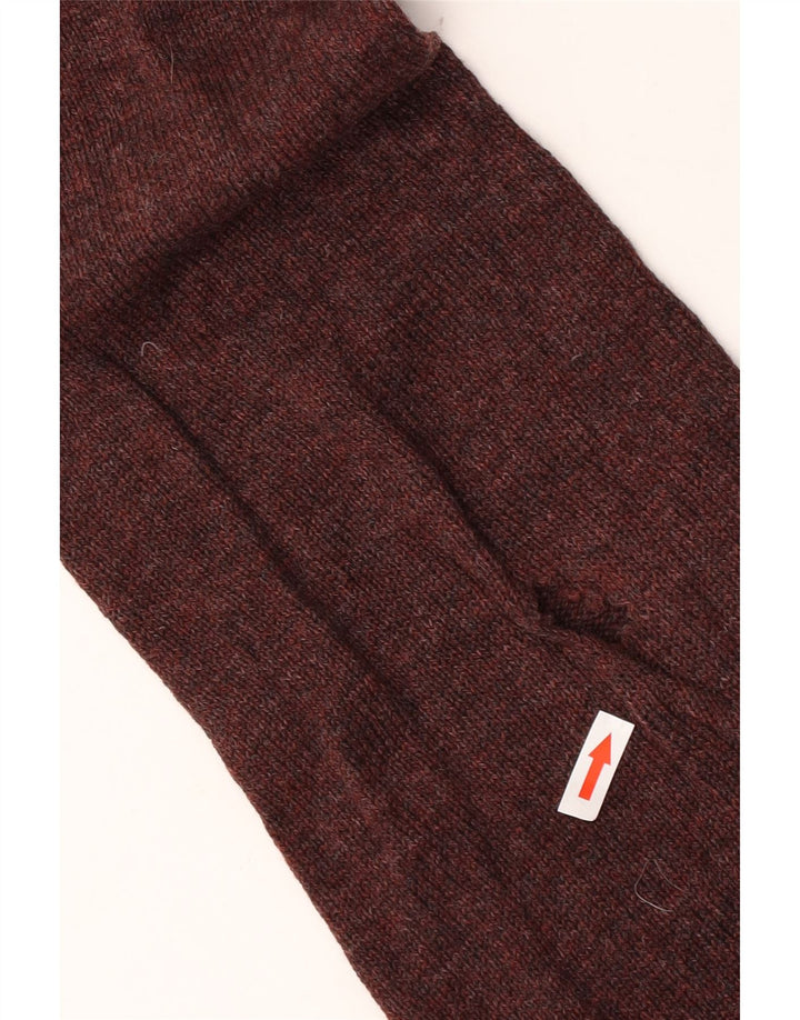 Suéter masculino Marks & Spencer com zíper e gola XL em lã de carneiro manchada marrom