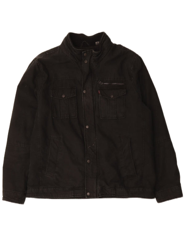 Jaqueta utilitária masculina Levi's UK 42 XL algodão preto