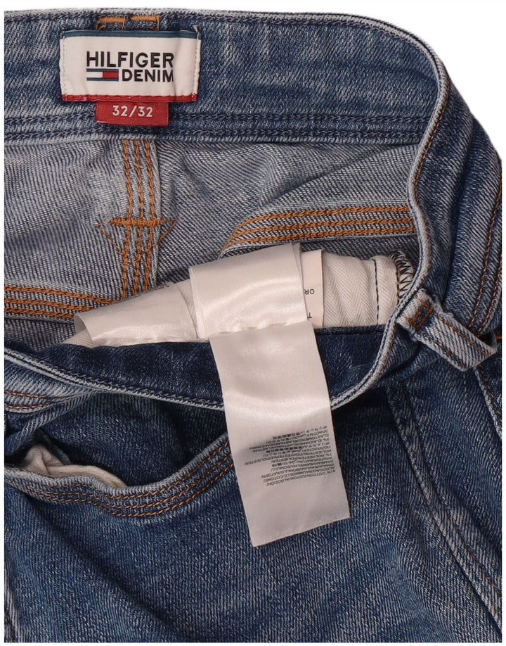 TOMMY HILFIGER Masculino Bootcut Jeans W32 L32 Azul Algodão