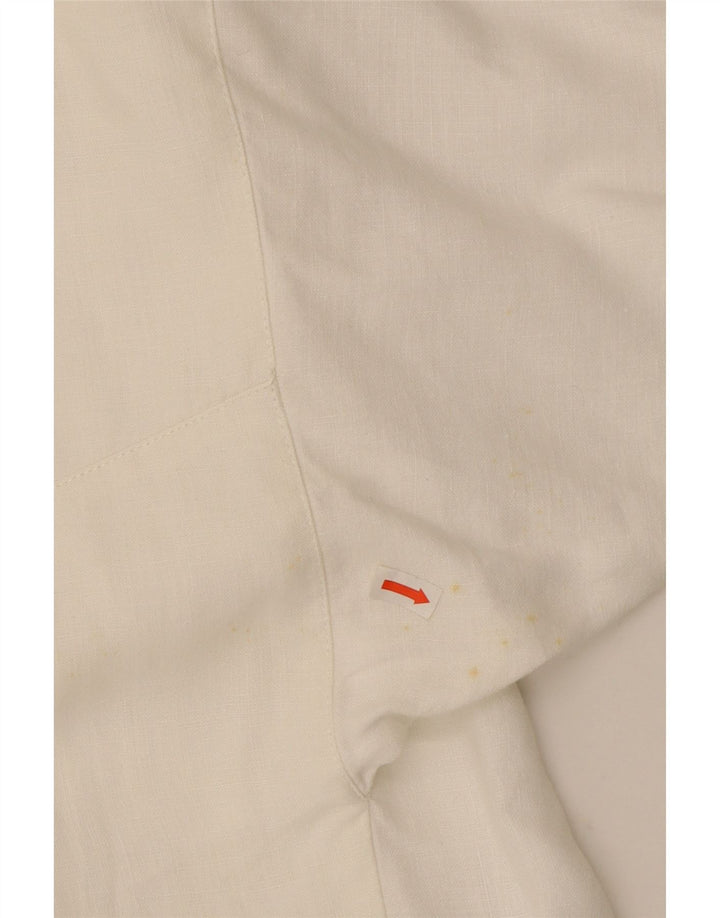 Jaqueta blazer feminina Claude Montana UK 12 linho branco médio