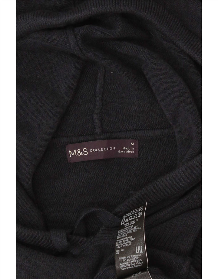 Suéter feminino com capuz Marks & Spencer Reino Unido 14 médio azul marinho acrílico