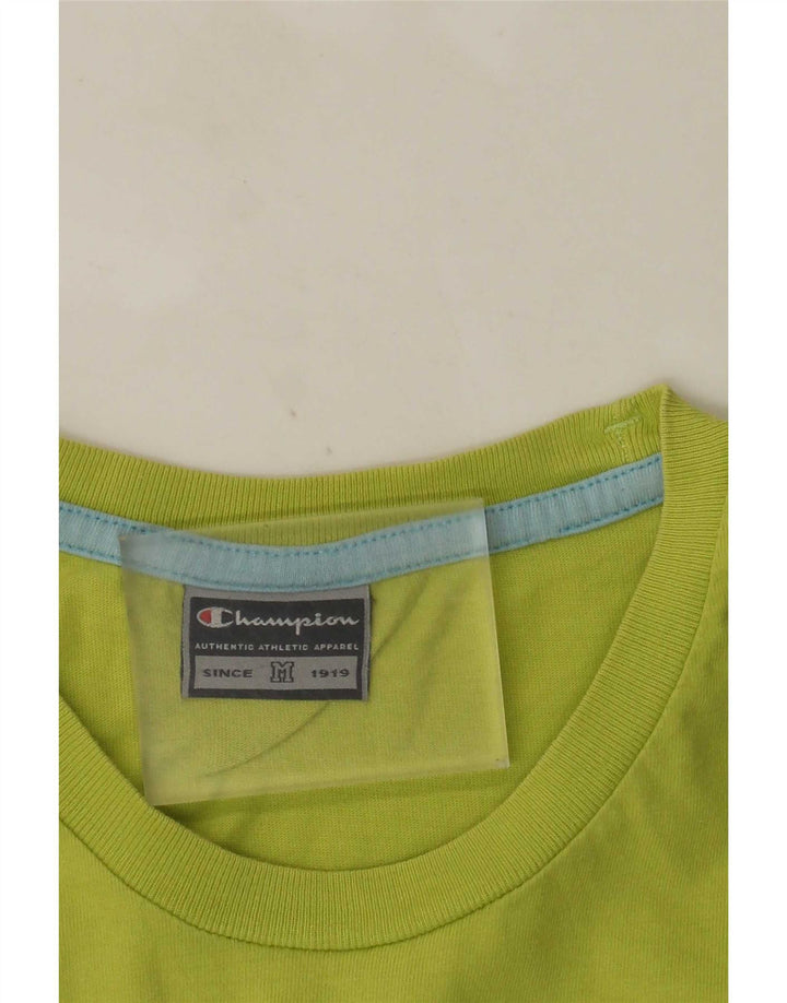 Camiseta gráfica masculina Champion verde médio