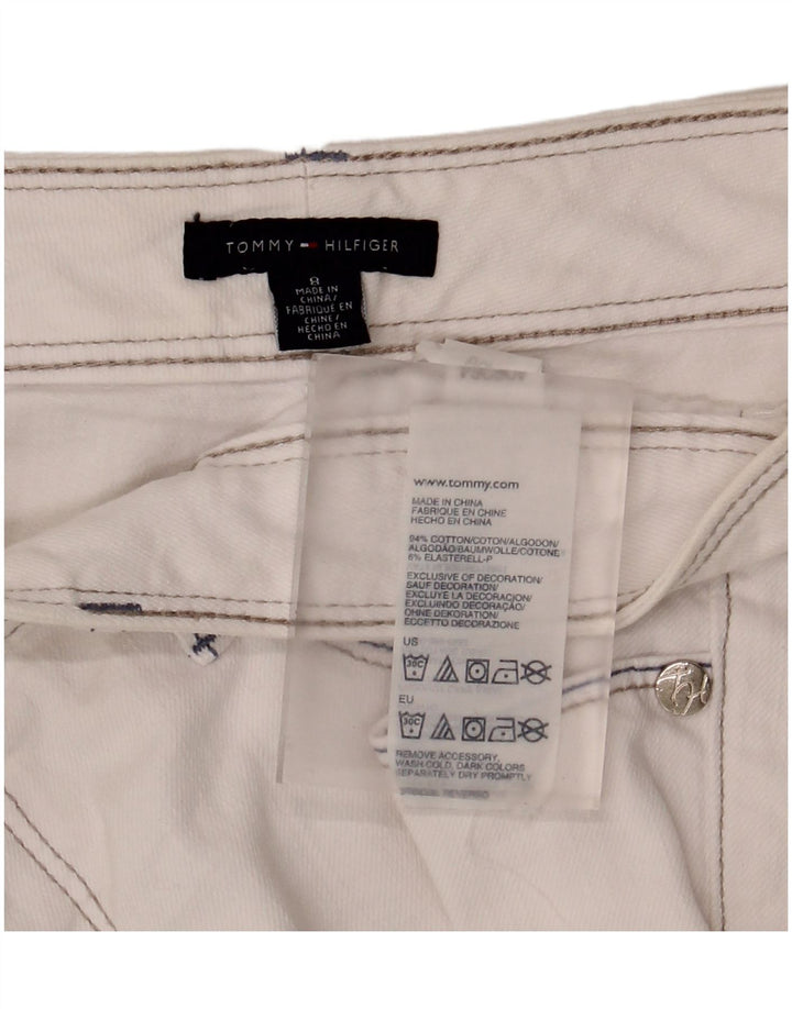 Bermuda jeans feminina Tommy Hilfiger US 8 médio W32 algodão branco