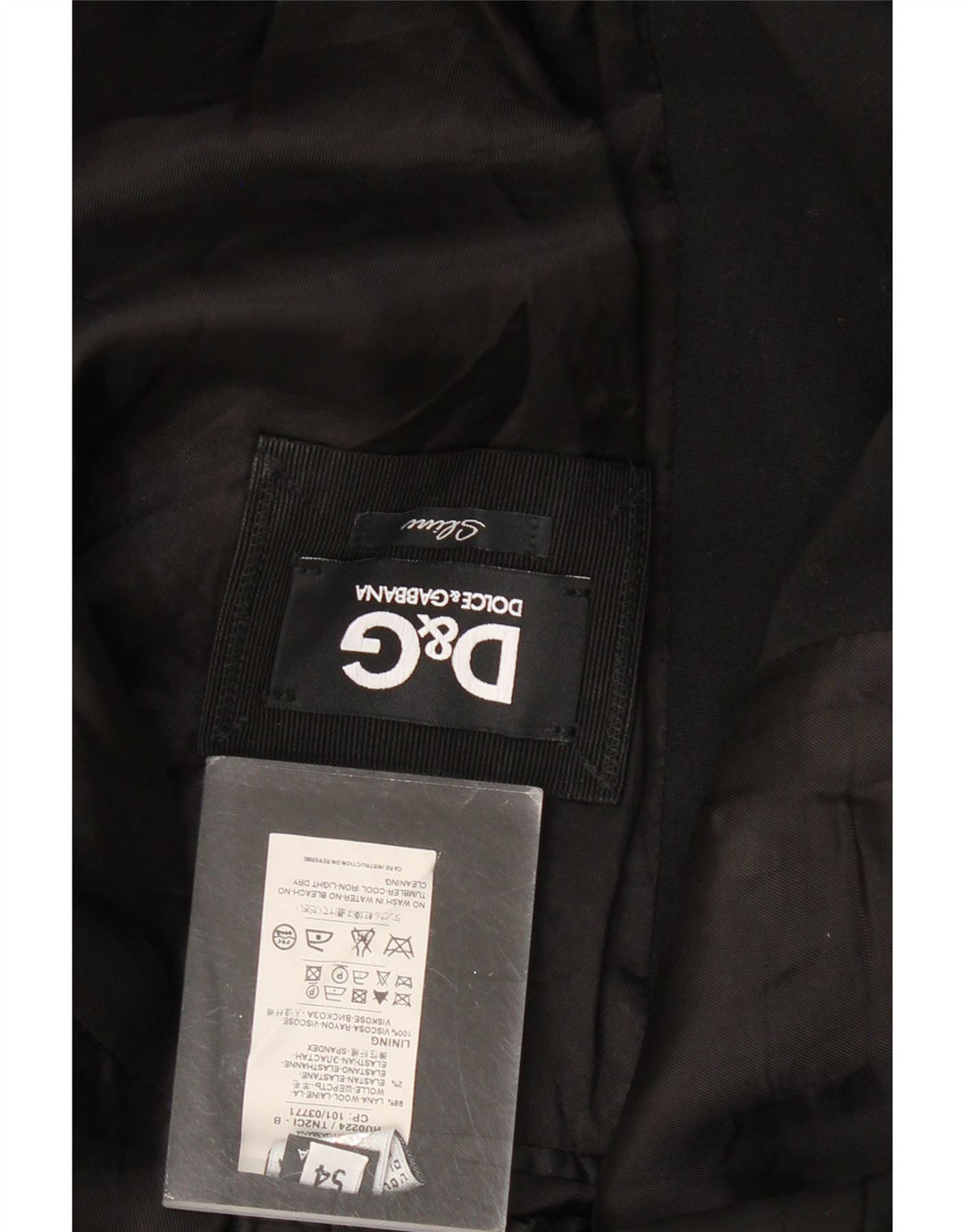 Jaqueta Blazer Masculina Dolce & Gabbana Slim 2 Botões IT 54 2XL Lã Preta