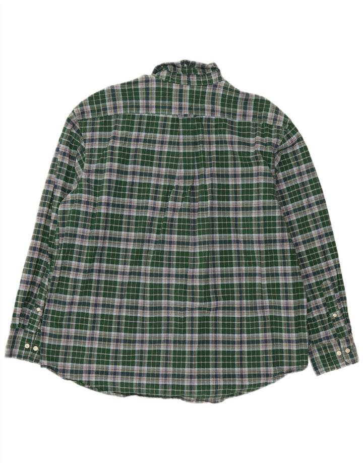 Camisa masculina IZOD XL algodão xadrez verde