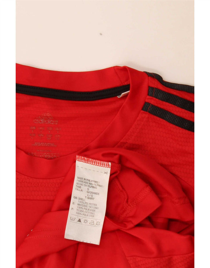 Adidas Mens 3D Arc T-Shirt Top Grande Poliéster Vermelho