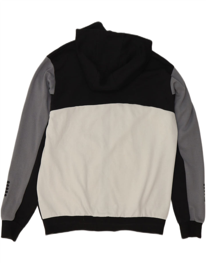 Suéter masculino Fila com capuz e zíper grande bloco colorido preto