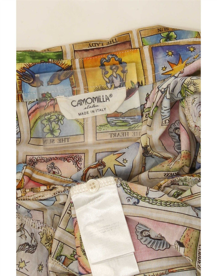 Camisa gráfica feminina Camomilla UK 12 patchwork multicolorido médio