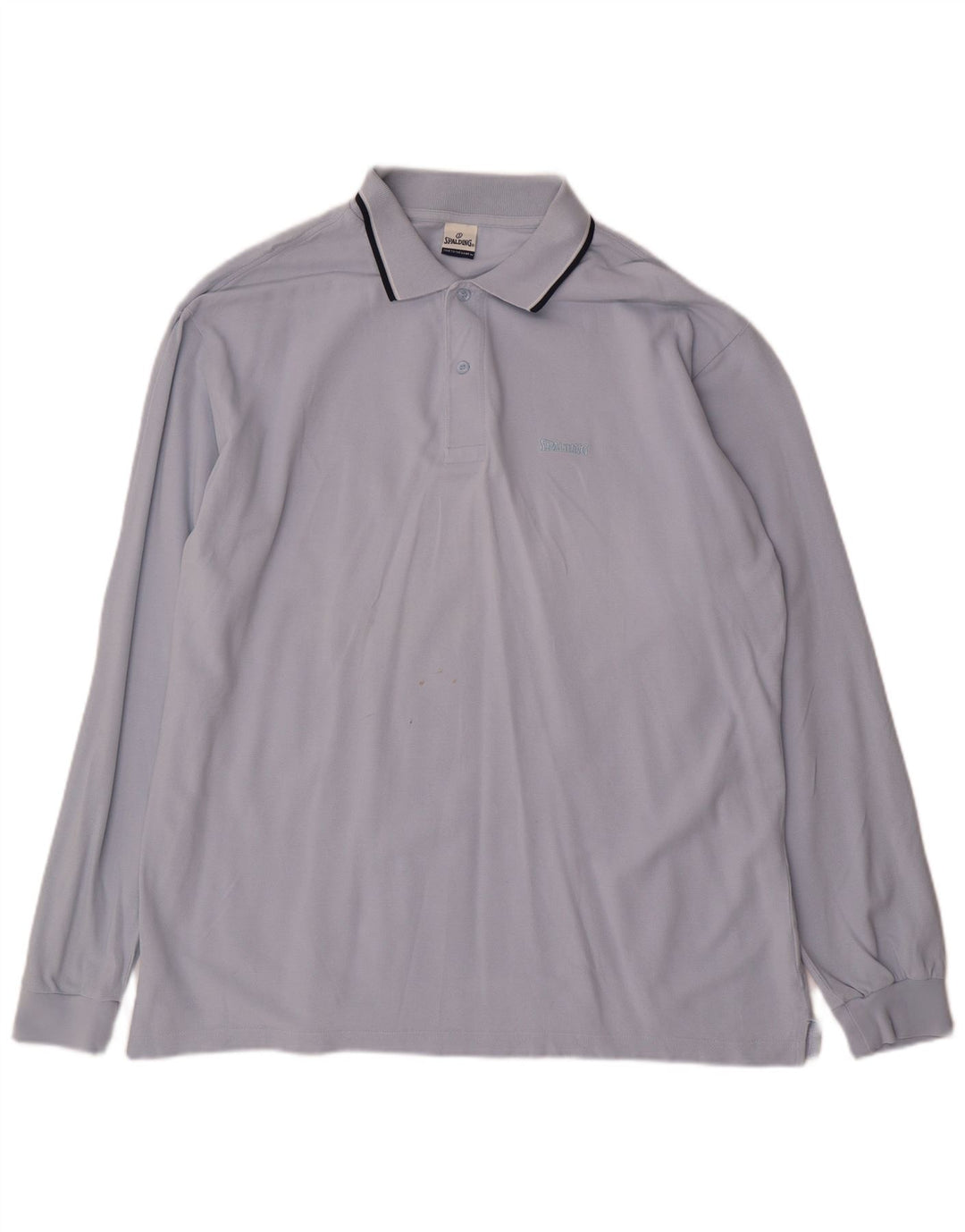 Camisa polo masculina Spalding de manga comprida XL azul algodão