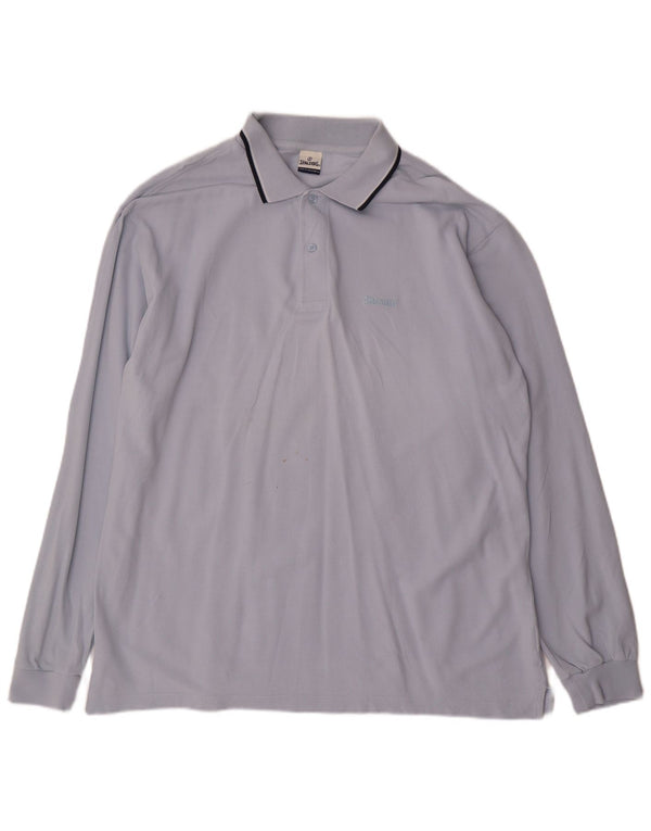 Camisa polo masculina Spalding de manga comprida XL azul algodão