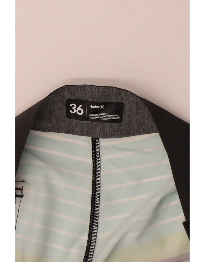 Shorts de natação Hurley masculino Phantom grande bloco colorido preto
