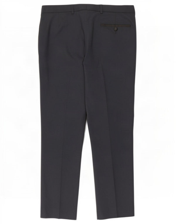 Calça casual masculina Marks & Spencer Slim Fit W34 L29 Poliéster azul marinho