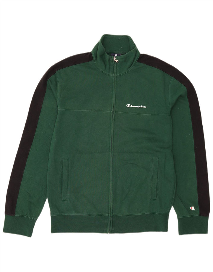 Jaqueta masculina Champion de agasalho verde médio de algodão colorblock