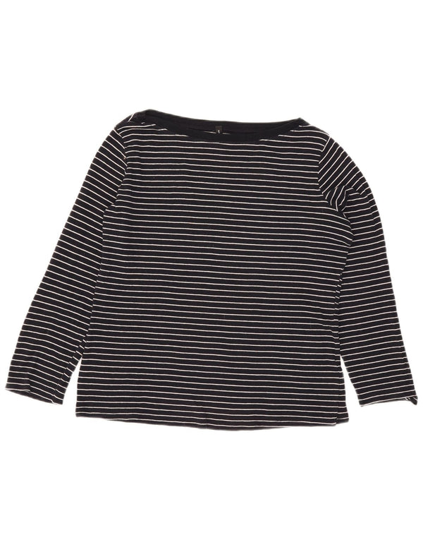 Top feminino Marks & Spencer de manga comprida UK 16 grande listra azul marinho