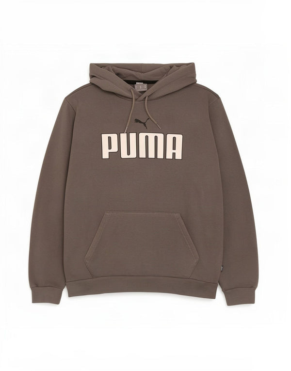 Puma Mens Graphic Hoodie Jumper Médio Algodão Cinza