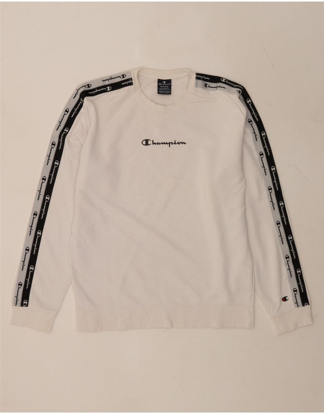 Champion masculino gráfico moletom jumper médio branco colorblock algodão