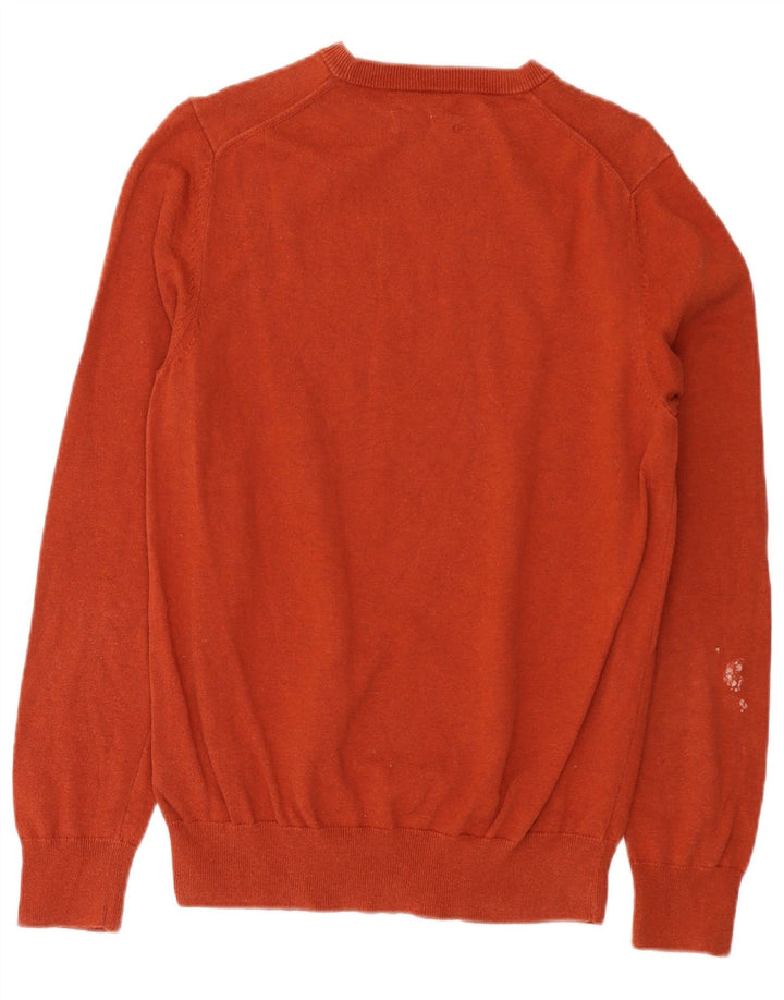 Suéter masculino Marks & Spencer com gola canoa, algodão marrom médio