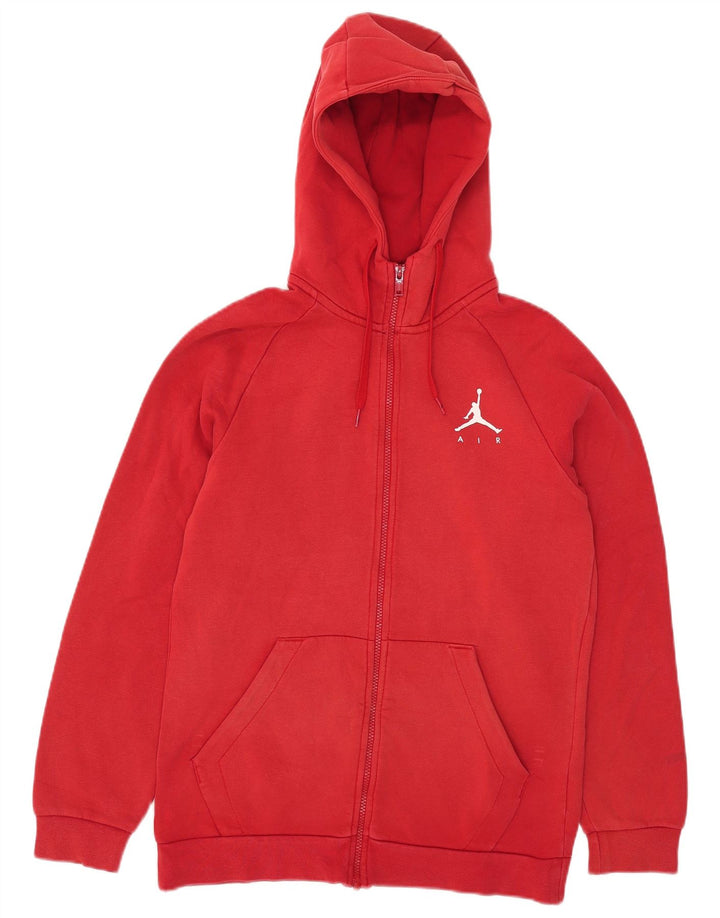 Suéter Jordan masculino com capuz e zíper pequeno algodão vermelho