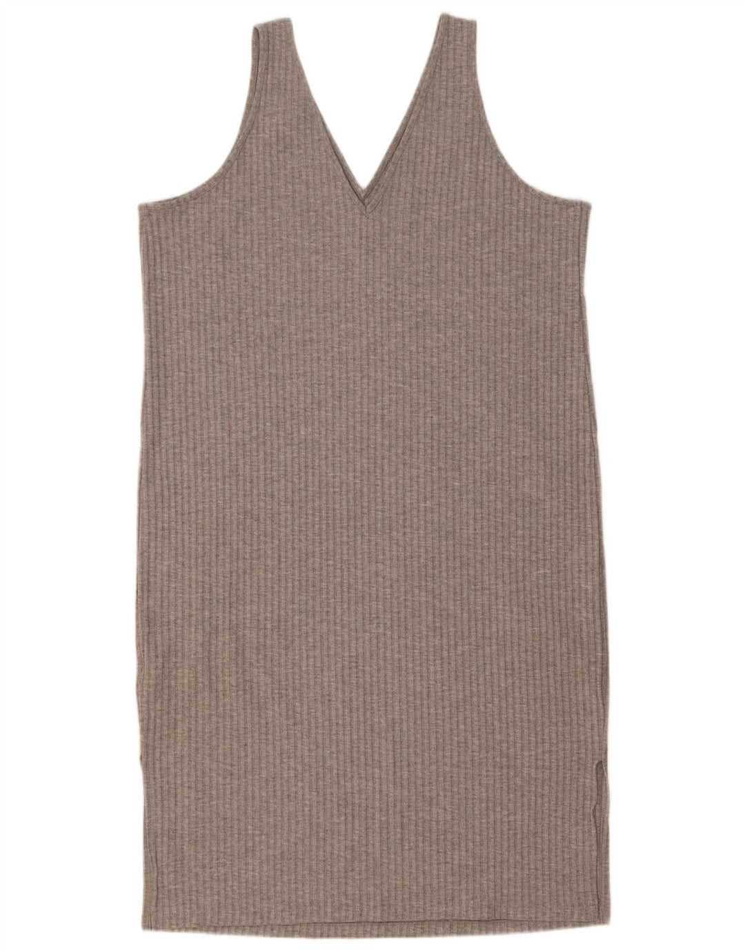 Vestido feminino Marks & Spencer sem mangas, UK 16, grande, cinza, poliéster
