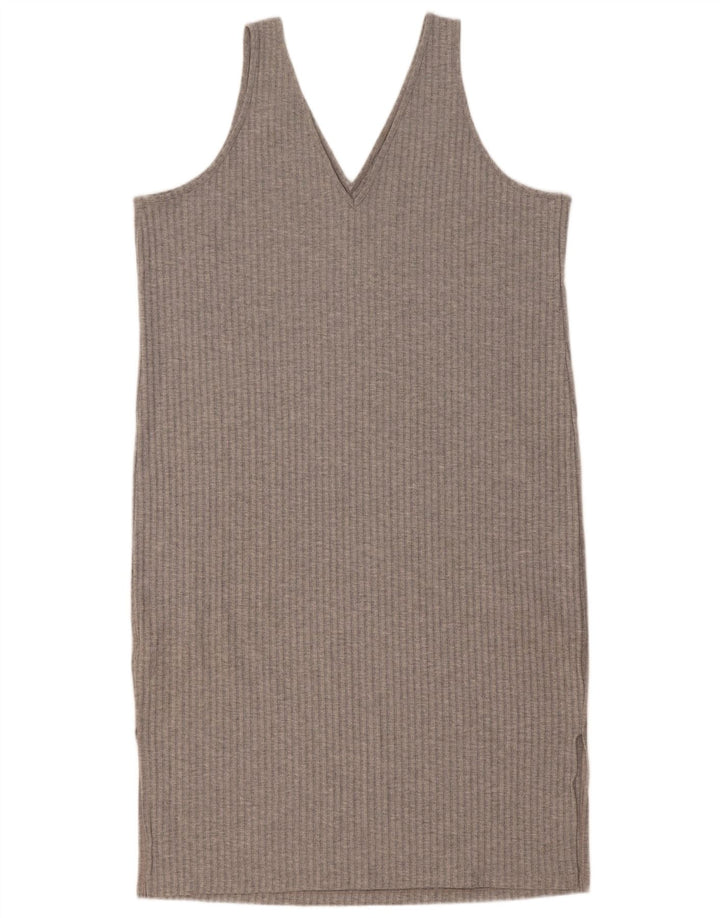 Vestido feminino Marks & Spencer sem mangas, UK 16, grande, cinza, poliéster