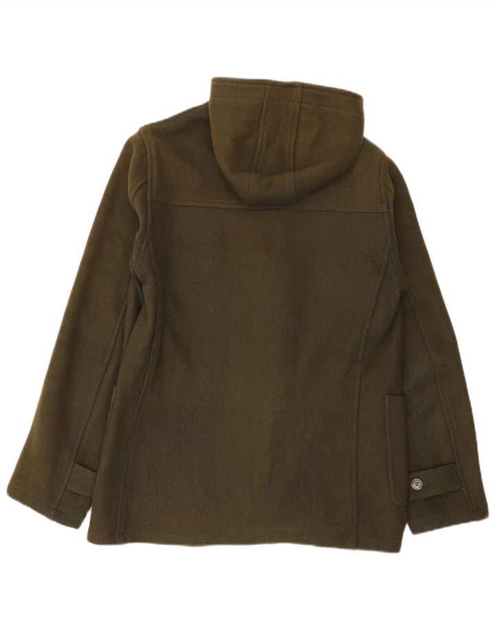 Jaqueta masculina vintage com capuz e lã cáqui média UK 38