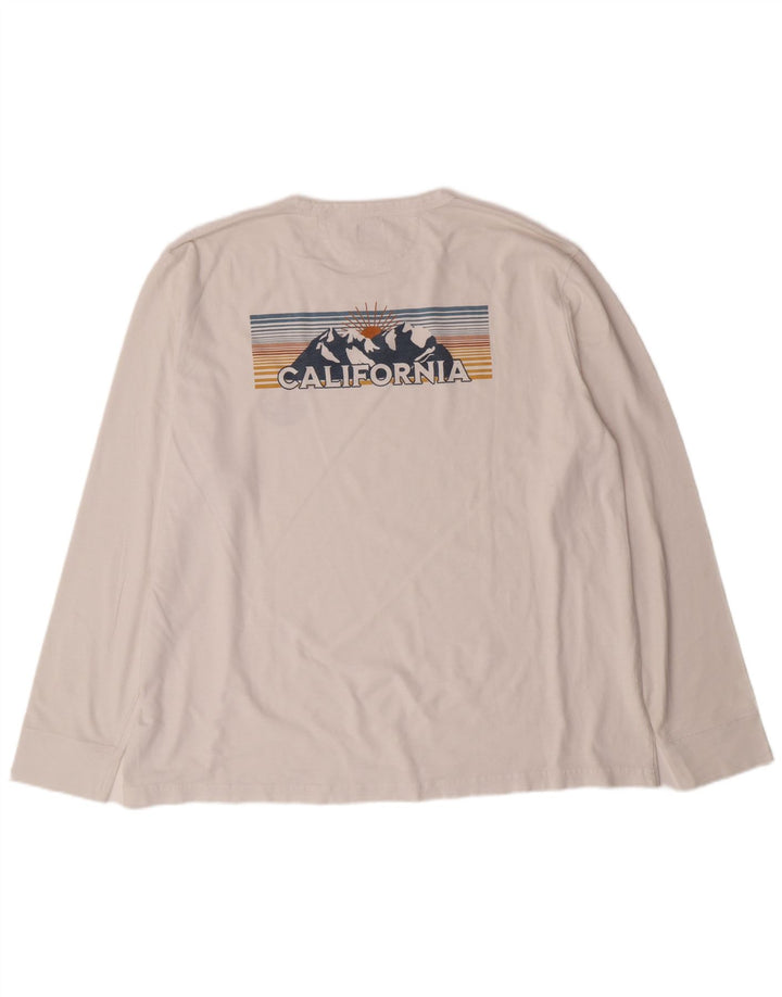 Top gráfico masculino VINTAGE manga comprida 2XL algodão branco