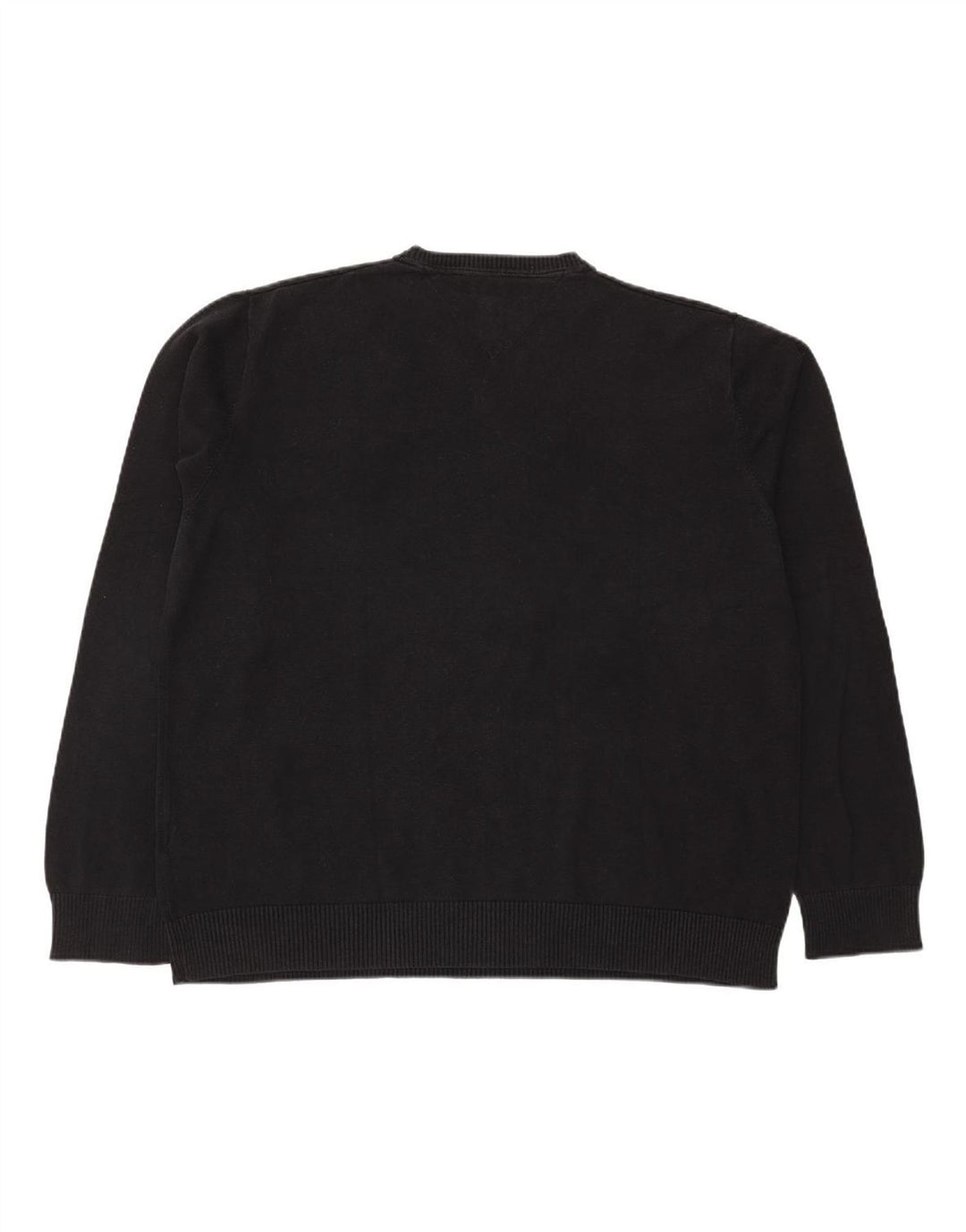 TOMMY HILFIGER Suéter masculino com decote em V XL preto algodão