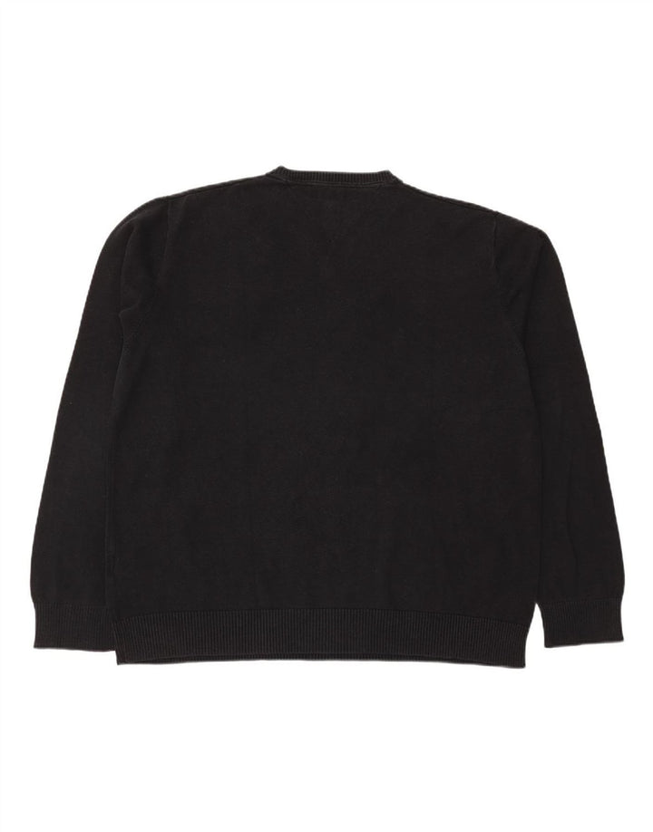 TOMMY HILFIGER Suéter masculino com decote em V XL preto algodão