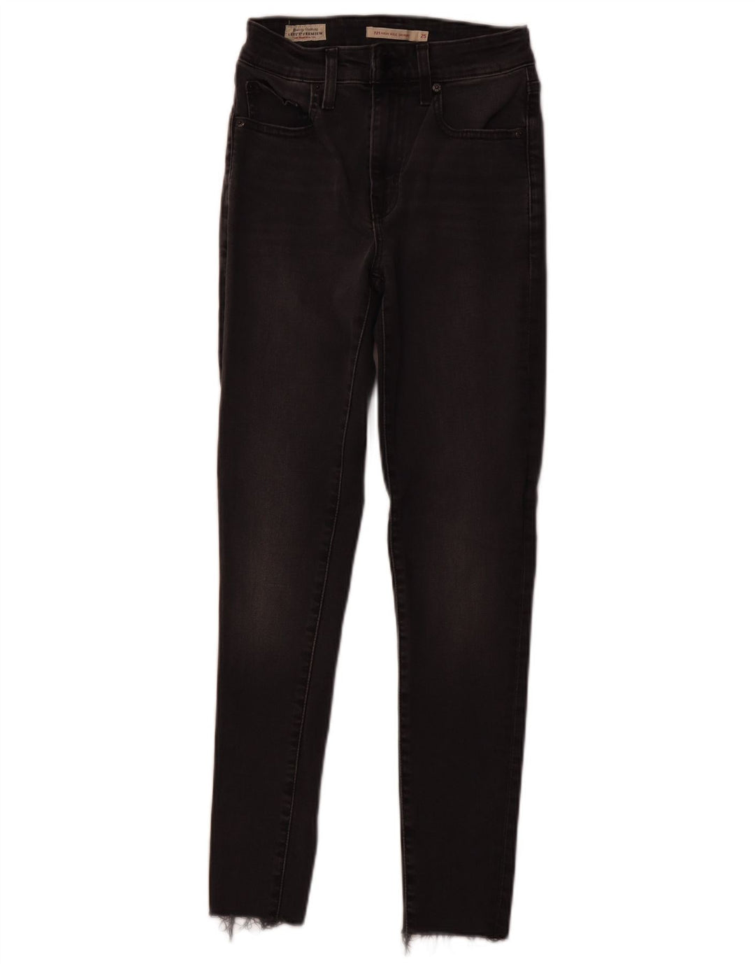 Calça jeans feminina LEVI'S 721 cintura alta skinny W25 L27 preta