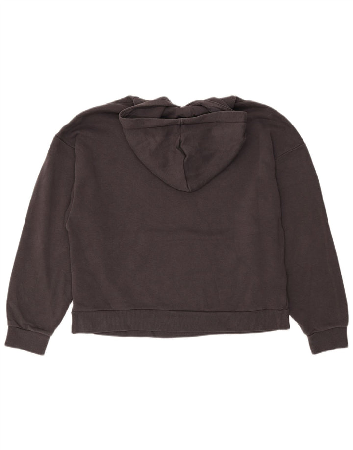 PUMA feminino oversized moletom com capuz UK 16 grande algodão cinza