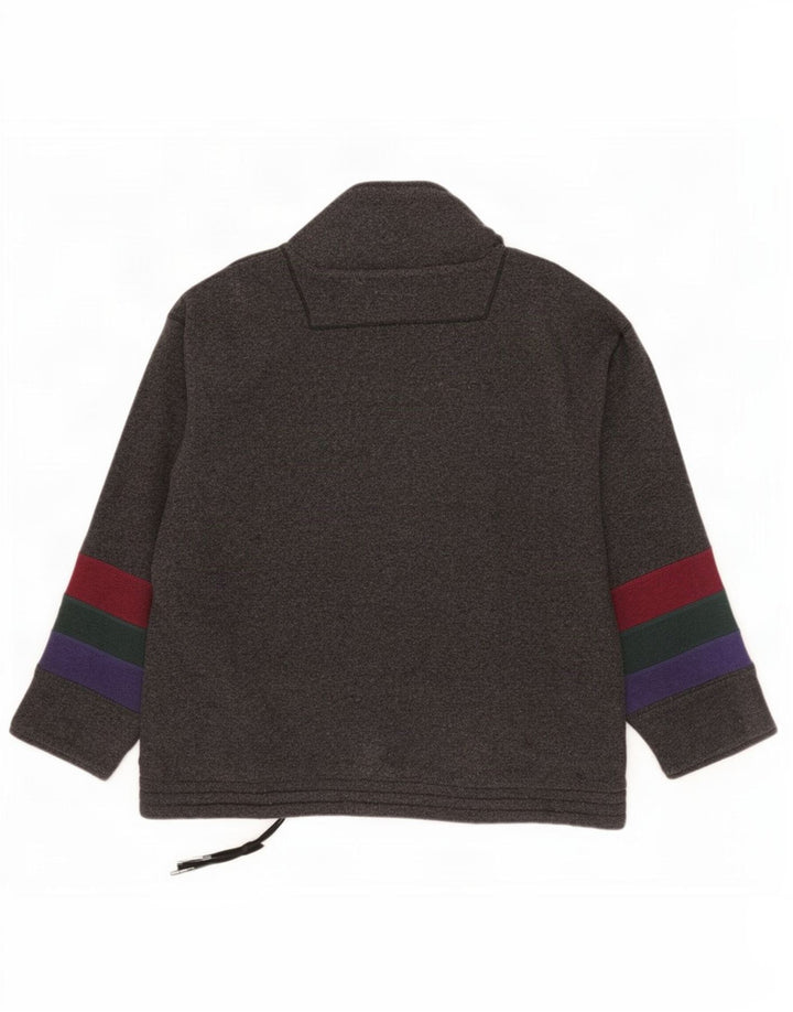 Jaqueta Anorak de malha masculina da American, grande, cinza, lã colorblock