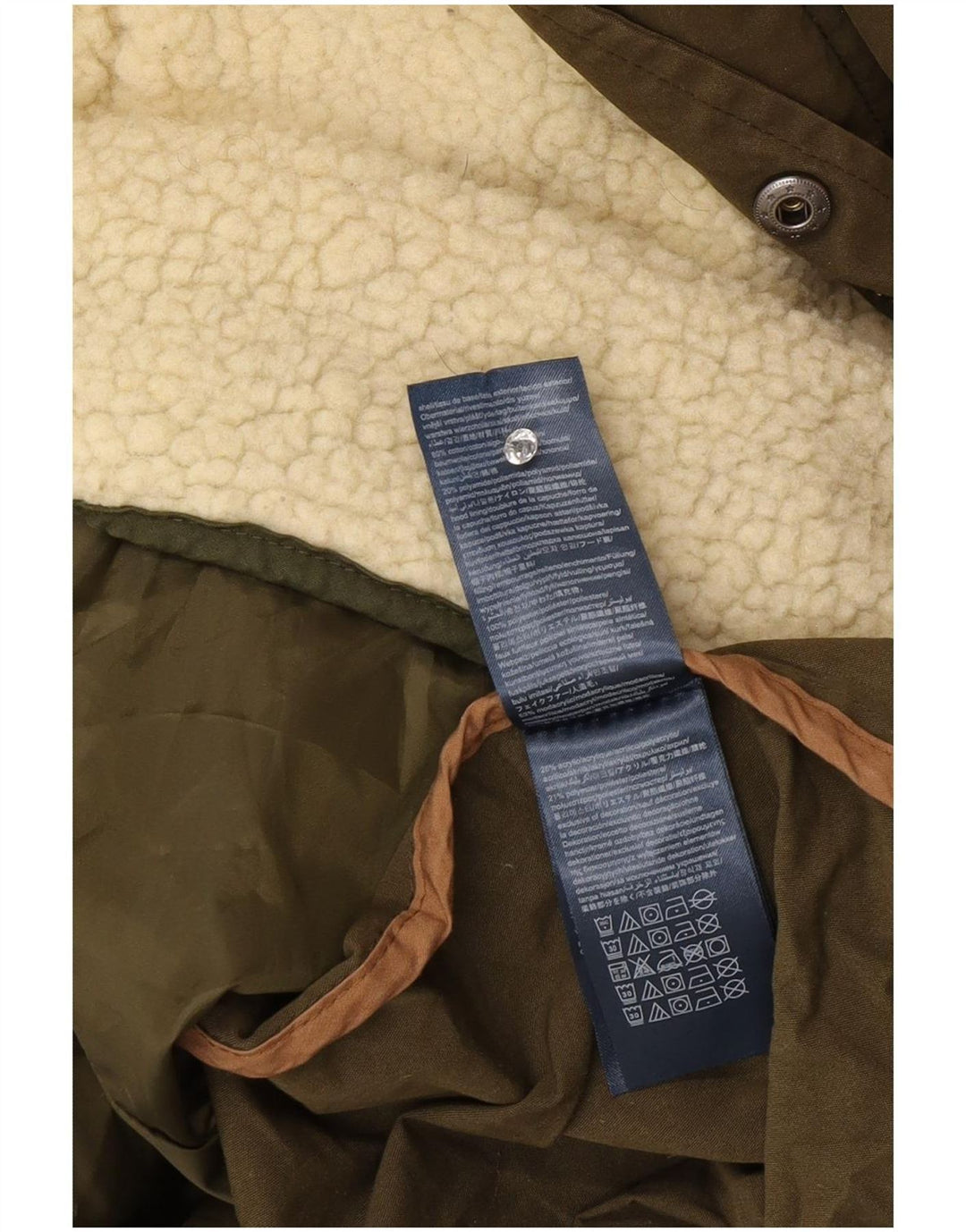 Jaqueta Parka masculina com capuz Tommy Hilfiger Reino Unido 44 2XL poliéster cáqui
