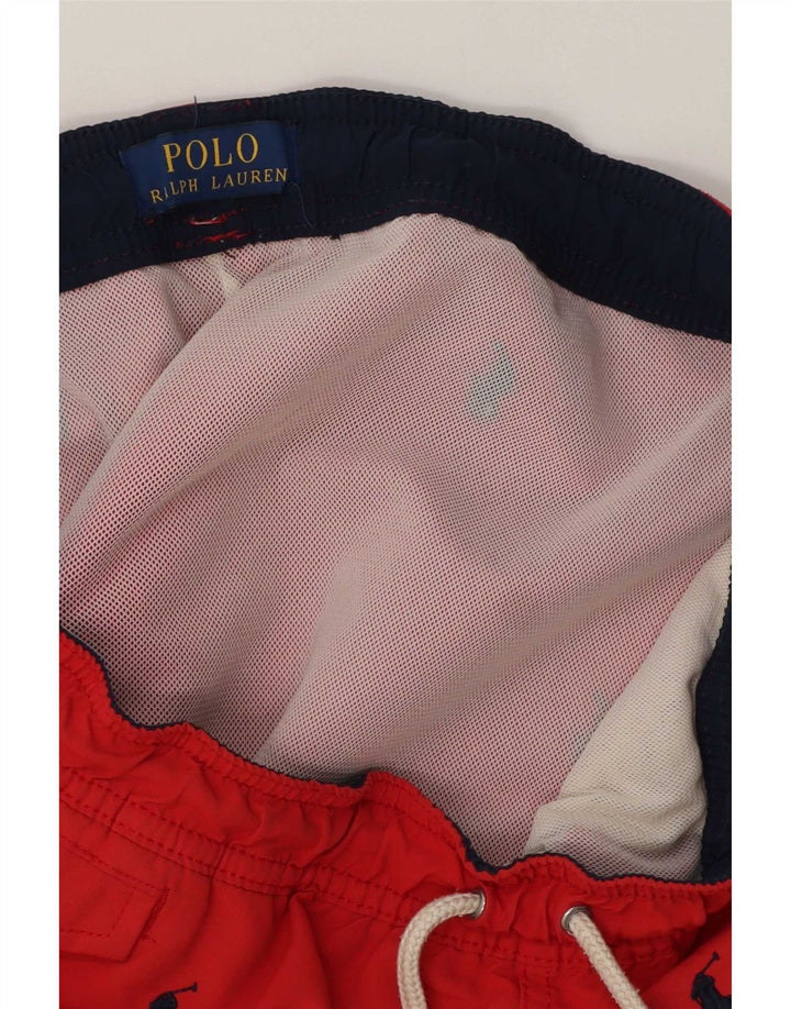 Polo Ralph Lauren Shorts de natação masculino gráfico pequeno poliéster vermelho