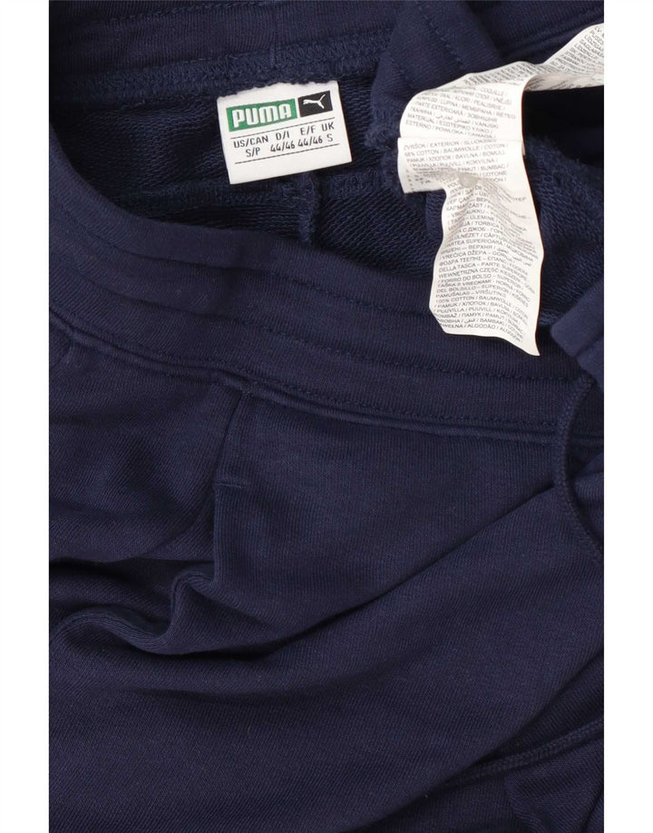 Calça de treino masculina Puma pequena azul marinho algodão