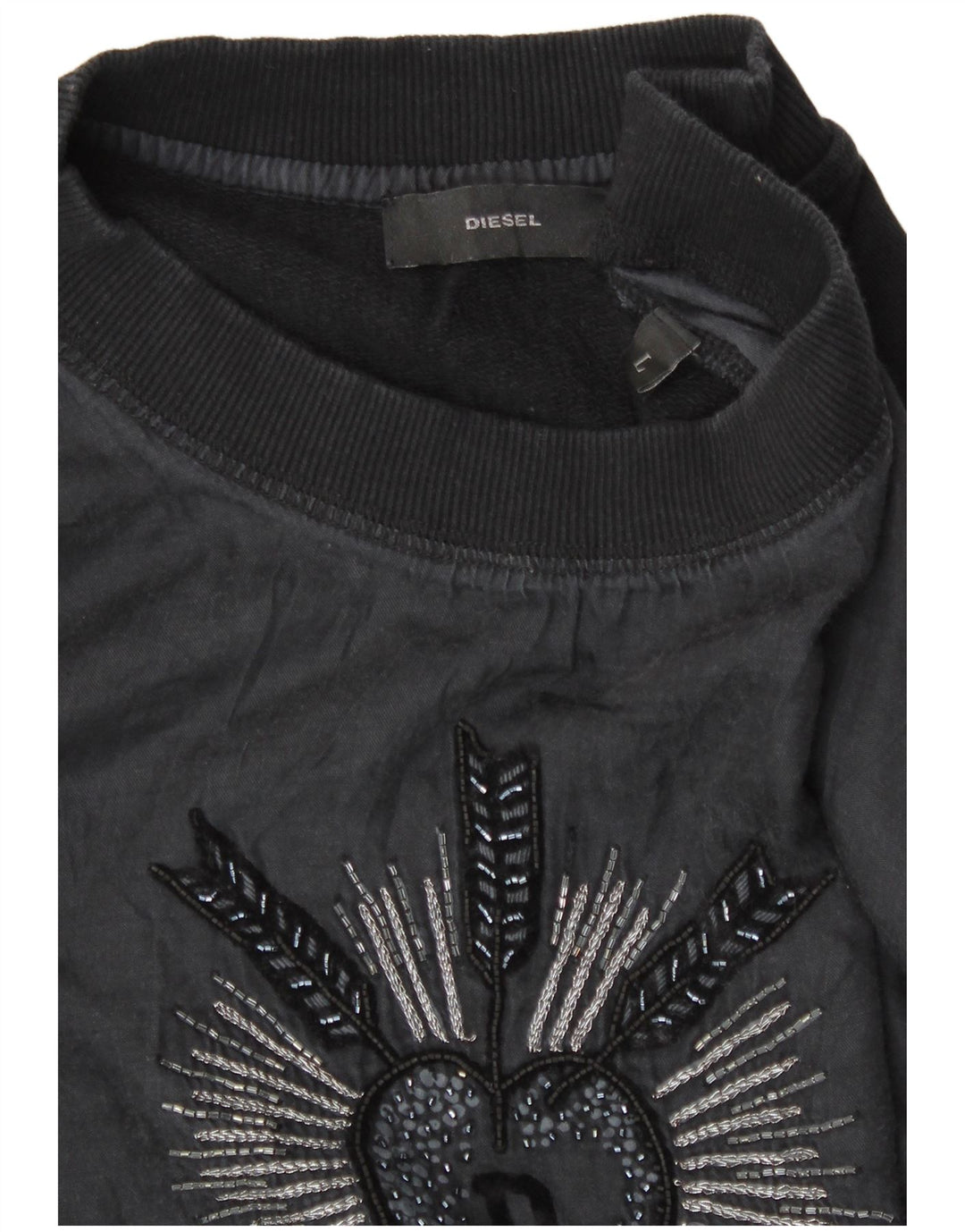 Suéter gráfico feminino Diesel UK 14 grande preto