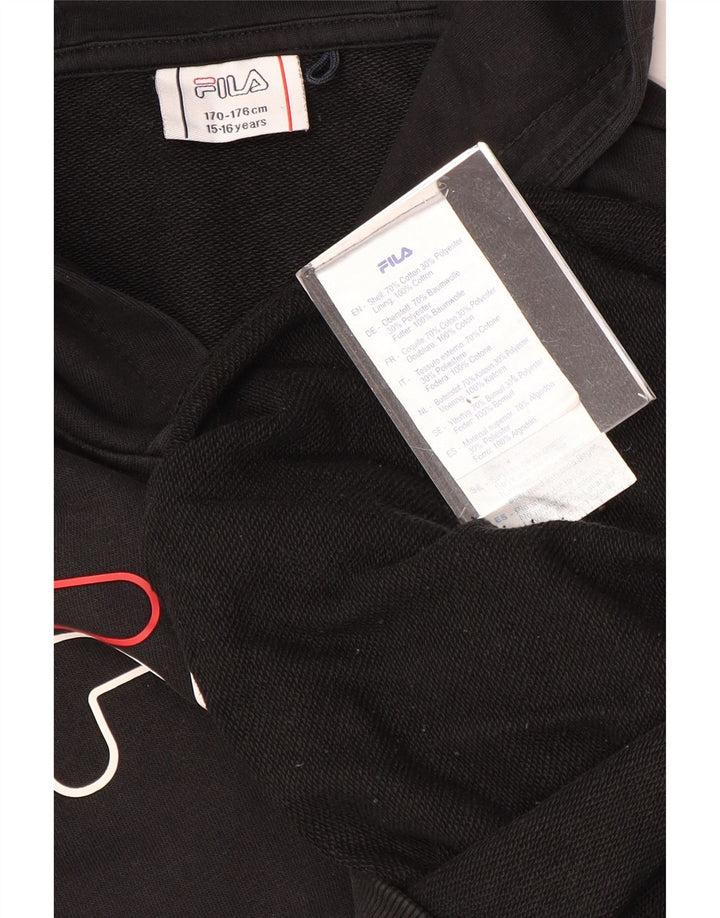 Pulôver com capuz gráfico FILA Boys 15-16 anos algodão preto