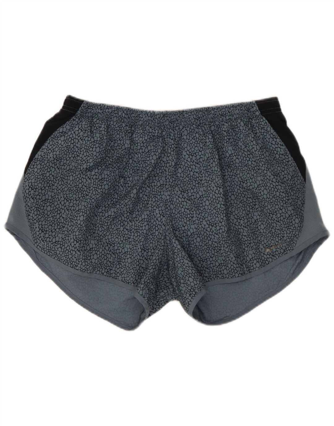 Shorts esportivos femininos NIKE Dri Fit UK 12 médio azul colorblock poliéster