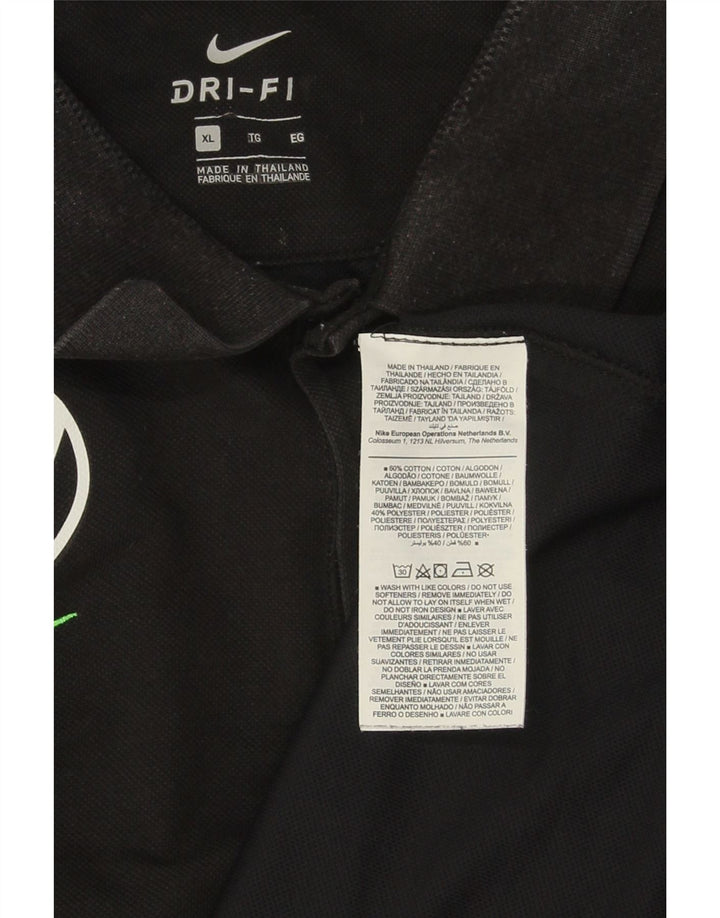 Camisa polo gráfica masculina Nike XL algodão preto