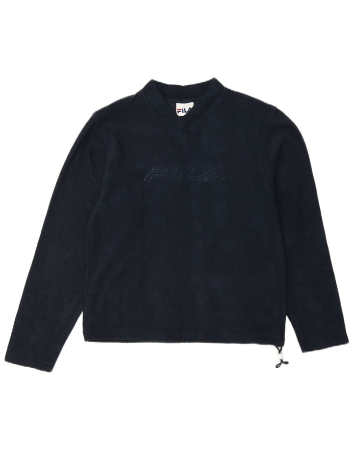 Moletom gráfico feminino Fila Jumper IT 42 algodão azul marinho médio