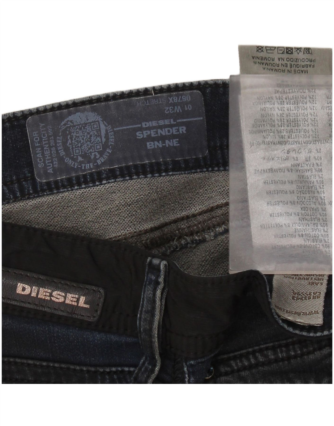 DIESEL Masculino Spender Skinny Jeans W32 L30 Azul Algodão