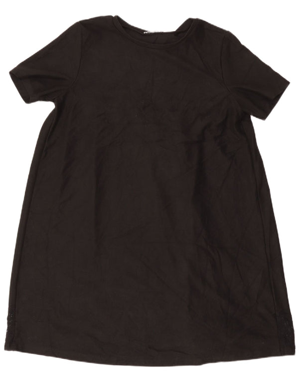 Vestido feminino ZARA A-Line UK 16 grande poliéster floral preto