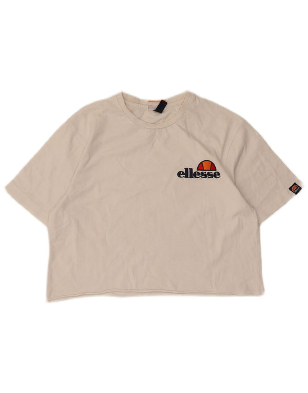 Camiseta feminina Ellesse Crop Graphic UK 10 pequena branca