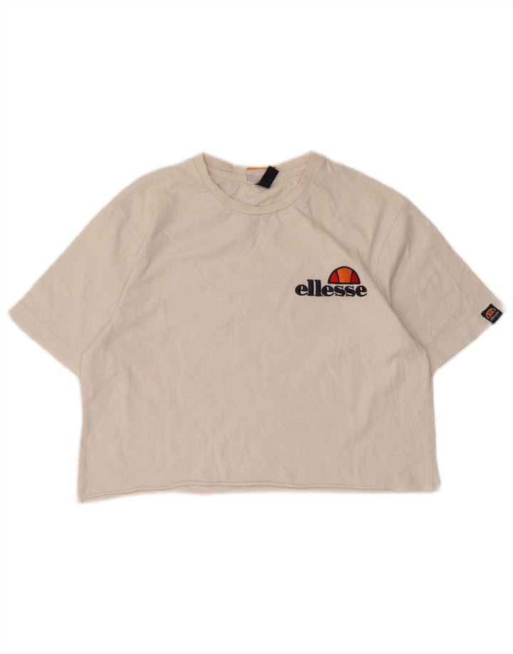 Camiseta feminina Ellesse Crop Graphic UK 10 pequena branca