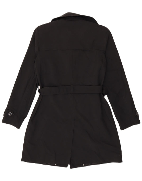Casaco impermeável feminino Marks & Spencer Reino Unido 12 poliéster preto médio