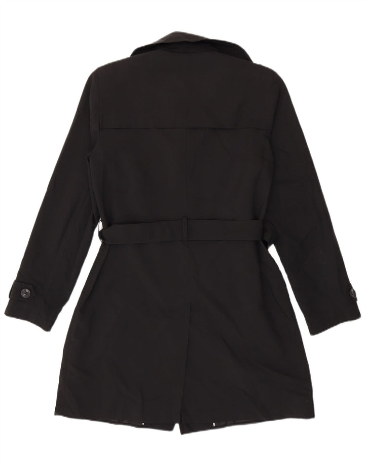 Casaco impermeável feminino Marks & Spencer Reino Unido 12 poliéster preto médio